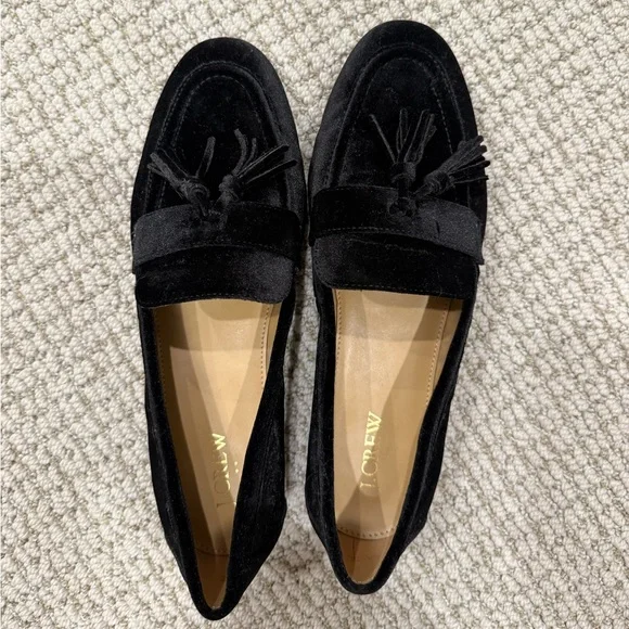 J. Crew Black Velvet Tassel Loafers - Picture 4 of 5